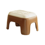 Compact Plastic Step Stool with Leatherte Seat 18cm Height Small Stool for Living Room & Bathroom V1370-AZ4-09149