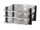 Desk File Letter Tray Layered Classified Documents Rack Acrylic Office Storage Rack Dark Black 3 V1294-YM0626-3117220312912