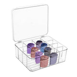 Tie Organizer Box, 16-Cell Clear Tie Rack Organizer, Stackable Tie Display Rack, Drawer Closet V1369-AZ3-W-08879