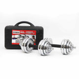 30KG Chrome Dumbbell Set Weight Dumbbells Home Gym Training Fitness BarBell Case V610-GYM-DUM-30KG-SIL