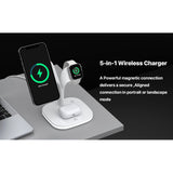 White wireless charger 3 in 1 Fast Charge Charging Station that complements your room Charging V1366-AZ2-W-08153
