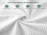 Queen Size 100% Waterproof Mattress Protector, Mattress Pad Cover Fitted 8"-21" Deep Pocket, 3D Air V1258-DP02-C-1263