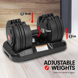 Powertrain 2x Gen2 20kg Home Gym Adjustable Dumbbells DMB-BF4-020-2