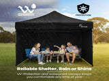 RED TRACK 3x3m Premium Pop Up Gazebo Marquee, Patented Steel Cable Canopy Support System, Wheeled V219-OTDGZWRT33KB