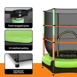 Everfit 4.5FT Trampoline for Kids Trampoline w/ Enclosure Safety Net Rebounder Gift Green TRAMPO-C-MINI45-GN