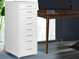 Levede Office Cabinet 8 Drawer Drawers White HO0403-8-WH