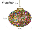 Christabelle 6 Beaded Glass Christmas Baubles Assorted 10cm Xmas Tree Decorations Hanging Ornam 112_SHD2010