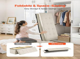Foldable Storage Ottoman Bench, End of Bed Bench with Side Bags, Folding Upholstered Storage Chest V952-BYWSZYKZDK405QXFB001V0