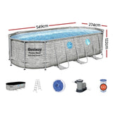 Bestway Swimming Pool 549x274x122cm Steel Frame Above Ground Pools Filter Pump Ladder 13430L BW-POOL-549-56717