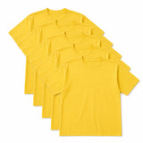 5x Mens Plain T Shirt 100% COTTON Loose Baggy Fit Blank Tee Top Basic in Yellow V563-UG-ULS-7380-5-YW-S