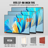 VEVOR Full Motion TV Fits for Most 37-90 inch TVs, Swivel Tilt Horizontal Adjustment TV Wall V952-BGDS600400228OBYHV0