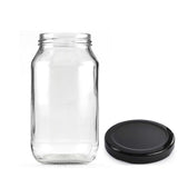 12x 500ml Flint Glass Jars Twist Lids - Round Food Storage Preserving Jar V238-SUPDZ-39259095597136