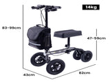 EQUIPMED Knee Scooter Walker, 10 inch Tyres Dual Brakes Bag - Broken Leg Ankle Foot Mobility V219-HELKNSEQS2TA