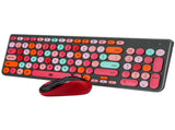 2.4GHz Wireless Keyboard and Mouse Combo Cute Pink V1263-JX-7259-2
