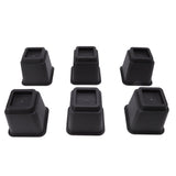 6pcs Bed Risers 5in High Quadrate Trapezoidal Ergonomic Plastic Black Furniture Risers Blocks for V1294-YM0716-3114220062911