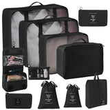 Multi-Size Travel Garment Organizer Set, 11 Pcs Luggage Packing Pouches With Dual Drawstring Bags, V1221-XM-LB2629-GM101