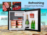 GECKO 57L Portable Camping Bar Fridge with Freezer 12V/24V, Black V219-CAPFOFGEKA06B