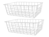 Freezer Basket Rust Proof Large Capacity Iron Storage Bin for Refrigerator Fruits Snacks Drinks 2pcs V1294-YM0901-3117230240512