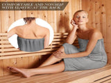 Sauna Skirt, Women's Sauna Skirt with Pockets, Long Sauna Towel Women, Sauna Skirt with Buttons V1237-ZY-203-4958
