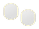 Embellir 2 LED Wall Mirror With Light 50X75CM Bathroom Decor Oval Mirrors Vanity MM-E-WALL-OVAL-LED-5075-X2