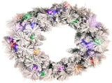 Christabelle 61cm Christmas Wreath Snowy Dorset Pine with Multi-Function LED Lights Tree Door D 112_WFLSD61