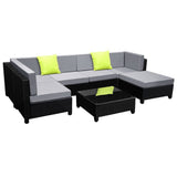 Gardeon 7-Piece Outdoor Sofa Set Wicker Couch Lounge Setting Seat Cover FF-BONDI-BK-ABCD