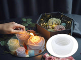 3.5" Rose Flower Silicone Mold, 3D Budding Rose Silicone Mold, Cake Chocolate Mold, Candle Soap V1369-AZ3-W-08901