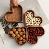 2PCS Natural Solid Wood Love-Shaped Tray, Hand-Polished Smooth & Skin-Friendly, Multi-Purpose Use. V1232-AXSNB-2JZ-001