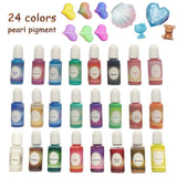 24PcS Resin Liquid Pigment Colorant Pearl Coloring Dye Epoxy Resin Colorant DIY V201-W13177948