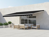 Motorised Outdoor Folding Arm Awning Retractable Sunshade Canopy Black 4.0m x 3.0m V63-842881