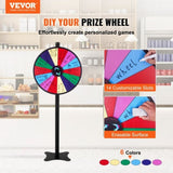 24 inch Spinning Prize Wheel, 14 Slots Spinning Wheel, Roulette Wheel with a Dry Erase and 2 V952-CJZLJP24YCLDOLAIQV0