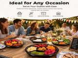 10 Pcs Round Appetizer Serving Tray with Lids, Disposable Food Storage Containers, Fruit Plastic V1369-AZ3-W-16325
