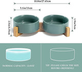 Cat Litter Box - Dog Bowl - Ceramic Food Bowl Set for Cat and Dog - With Wooden Base, Modern and V1188-MS101-00919-1
