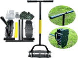 Manual Lawn Aerator Tool with Spring-Loaded Spikes, Heavy-Duty Soil Loosener for Garden Yard, V1107-CS-CPTQGJ