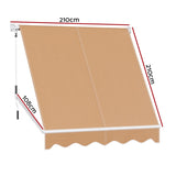 Instahut Window Fixed Pivot Arm Awning Outdoor Retractable Canopy 2.1X2.1M Beige AWN-B-FIXED-PS-21-BEIGE