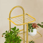 SOGA 2X 8 Tier 9 Pots Gold Metal Plant Stand Flowerpot Display Shelf Rack Indoor Home Office Decor FPOTH16X2