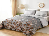Gleaming rust grey Floral 3 Pc Bedspread & Pillow Cover Set V745-AC090454Q13U