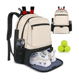 Large Capacity Tennis Backpack with Racquet Compartment, Shoe Pocket and Fence Hook for Training, V1341-ZY-3UMRW3P4-BLACK