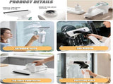 1200PA Electric Window Cleaner Cordless Glass Cleaning Tool with Detachable Water Bottle, LED V1107-CS-UAZGGZ2