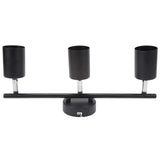 LED Track Light Kit 3 Heads 15.9in Arm 90 Degrees Rotatable Matte Black 3 Light Track Lighting Kit V1294-YM0703-3119230078511