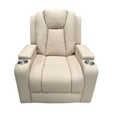 Theatre Electric Recliner Sofa Buckskin Fabric Single Latte V195-LYON-S-LATTE