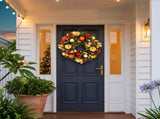 Christabelle 61cm Timeless Elegance Christmas Wreath Pre Lit Multi Function LED Gold Red Bauble 112_SENTE61