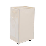 White Foldable Yoga Storage Basket, Oxford Fabric Laundry Hamper, Multi-Purpose Organizer for Toys V888-ELOSUNG46637