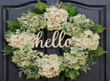 Handmade Hydrangea Rattan Ring Garland for European & American Decor 15.75 Inch Wreath for Front V1370-AZ4-16059