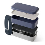 Monbento Mb Sense Original The Two-Tier Metal Food Container Sense Original - Natural Blue V398-MO-70460060