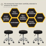 Salon Chair Bar Swivel Stool Office Roller Wheels Portable Height Adjust Leather BS8401 V255-8401-BKX2