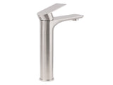 Brushed Nickel Rounded Edge Tall Basin Mixer Kitchen Vanity Faucet Tap Spout Set V1233-KRF102BS