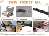 Large Cozy Dog Car Booster Double-Side Cushion Pet Travel Bed with Adjustable Strap V767-P-XD124