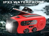 Solar Hand Crank Emergency Radio, Portable NOAA Weather Radio with AM/FM/WB, 3 LED Flashlight, Power V1370-AZ4-08471