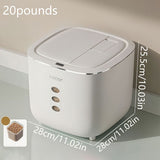 20LB Sealed Pet Food Storage Container Heavy-Duty Square PP Dispenser with Flip Lid, Easy to V1106-CWXSP002